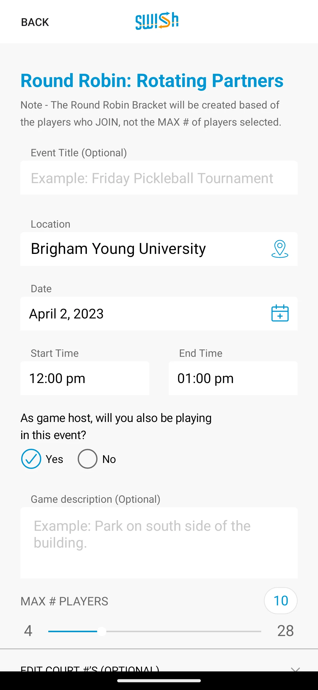 Swish Sports screenshot